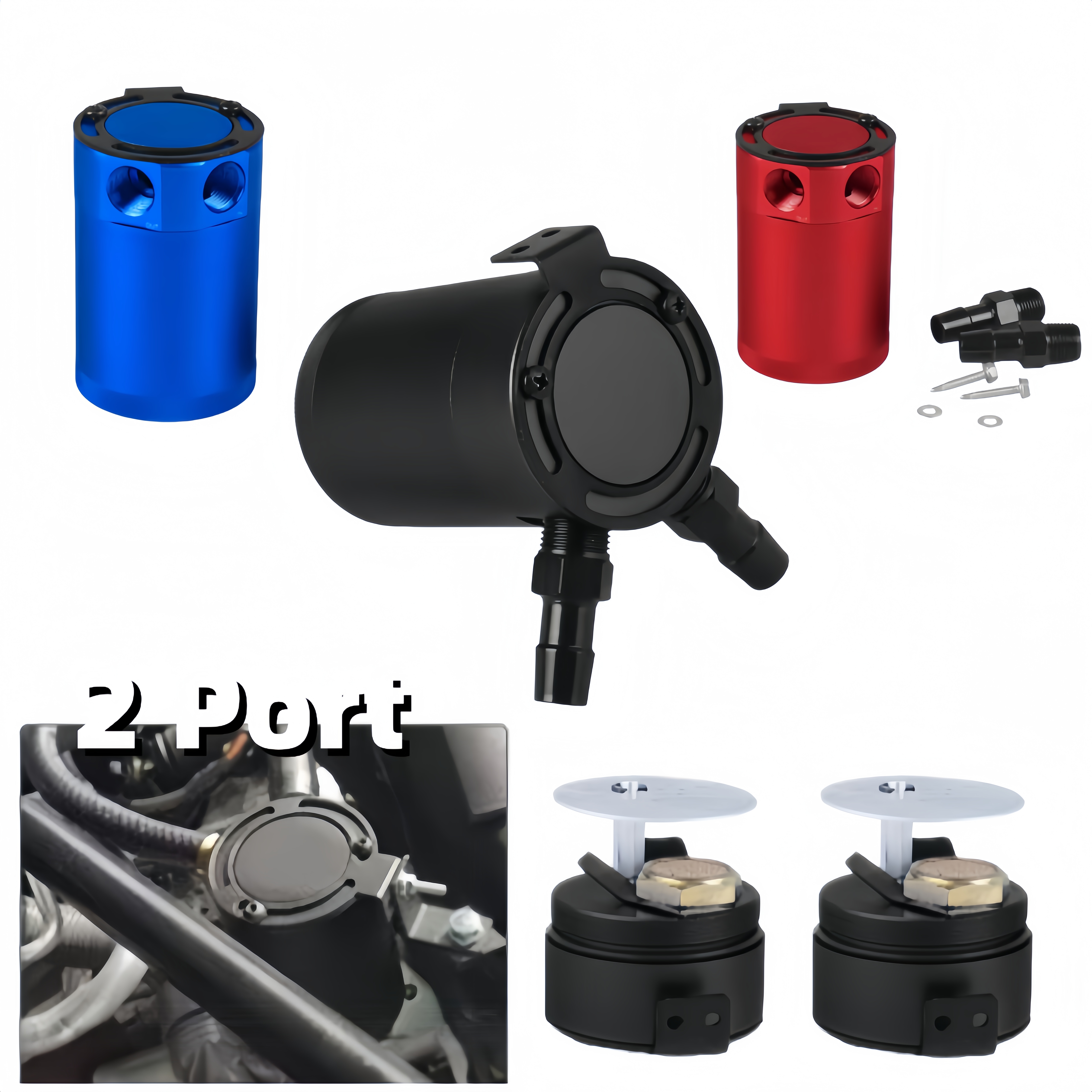 Oil Drain Tank - Oil Catch Can Baffled Aluminum 2