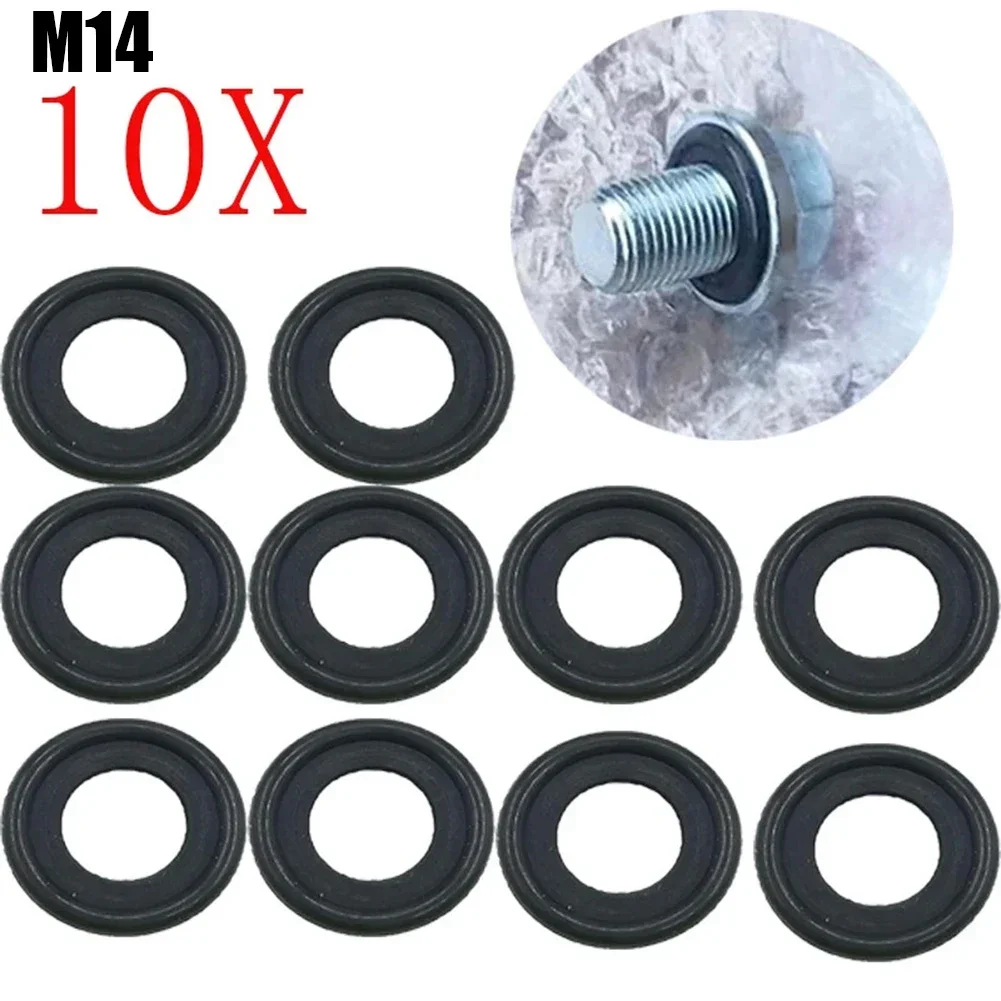 Oil Drain Tank - 10Pcs M12 Washer Seal Black Rubber